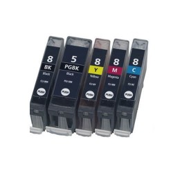 Canon PGI 5BK/ CLI-8 BK/C/M/Y Compatible Ink Cartridges Full Set